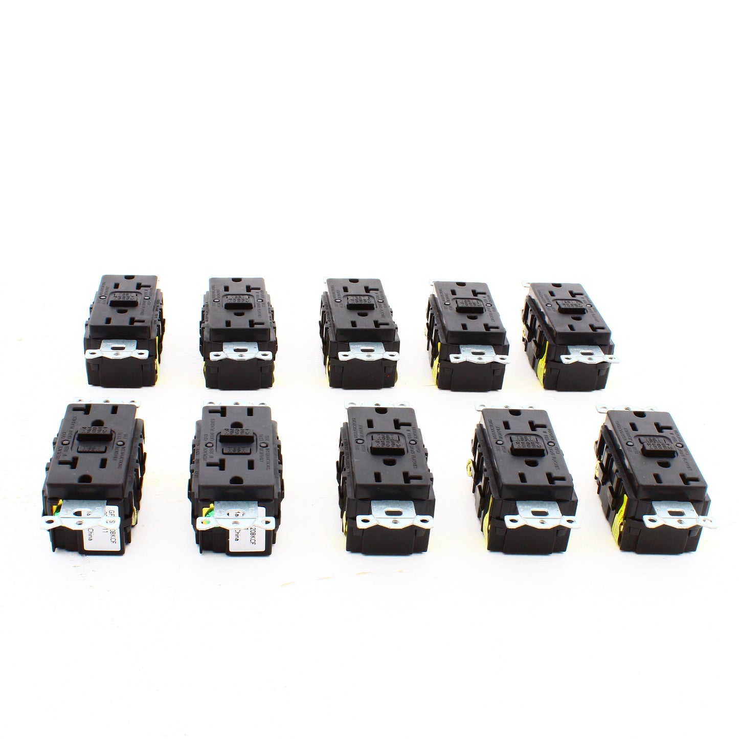 Hubbell GFRST20BKCF Black 20A Autoguard Self-Test GFCI Receptacles 5-20R 10pcs