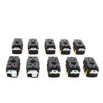 Hubbell GFRST20BKCF Black 20A Autoguard Self-Test GFCI Receptacles 5-20R 10pcs