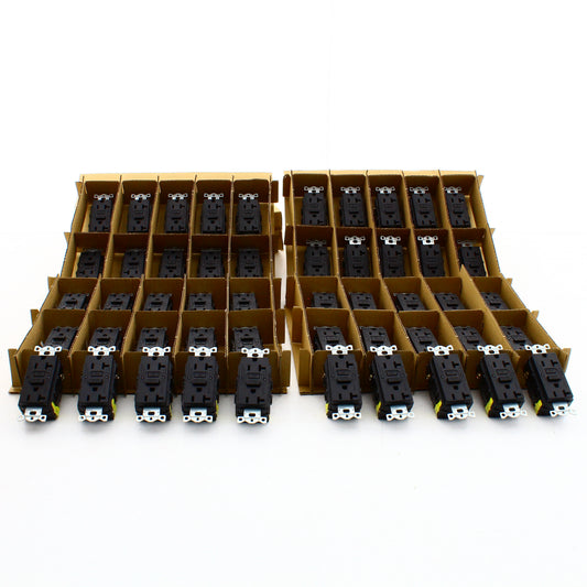 50-Pack Hubbell Black 20A Autoguard Self-Test Gfci Receptacles 5-20R GFRST20BKCF
