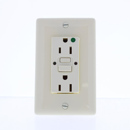Hubbell 5-15R 15A Self-Test Hospital Gfci Gfi Receptacle Outlet Almond GFRST82AL