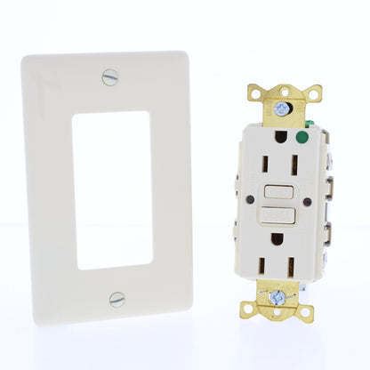 Hubbell 5-15R 15A Self-Test Hospital Gfci Gfi Receptacle Outlet Almond GFRST82AL
