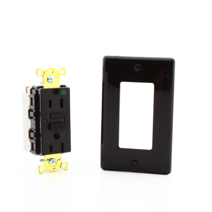 Hubbell GFRST82SNAPBK 15A SnapConnect Black Hospital GFCI Receptacles 10-Pack