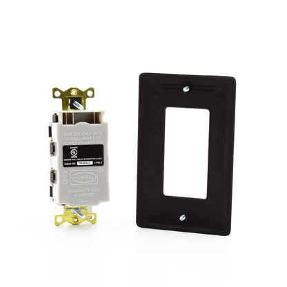 Hubbell GFRST82SNAPBK 15A SnapConnect Black Hospital GFCI Receptacles 10-Pack