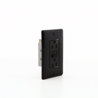 Hubbell GFRST82SNAPBK 15A SnapConnect Black Hospital GFCI Receptacles 40-Pack