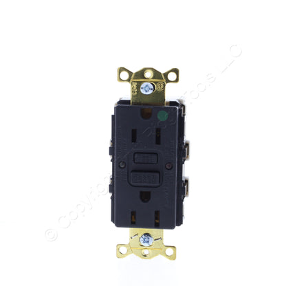 Hubbell 15A SnapConnect Black Self-Test Hospital Gfci Receptacle GFRST82SNAPBK