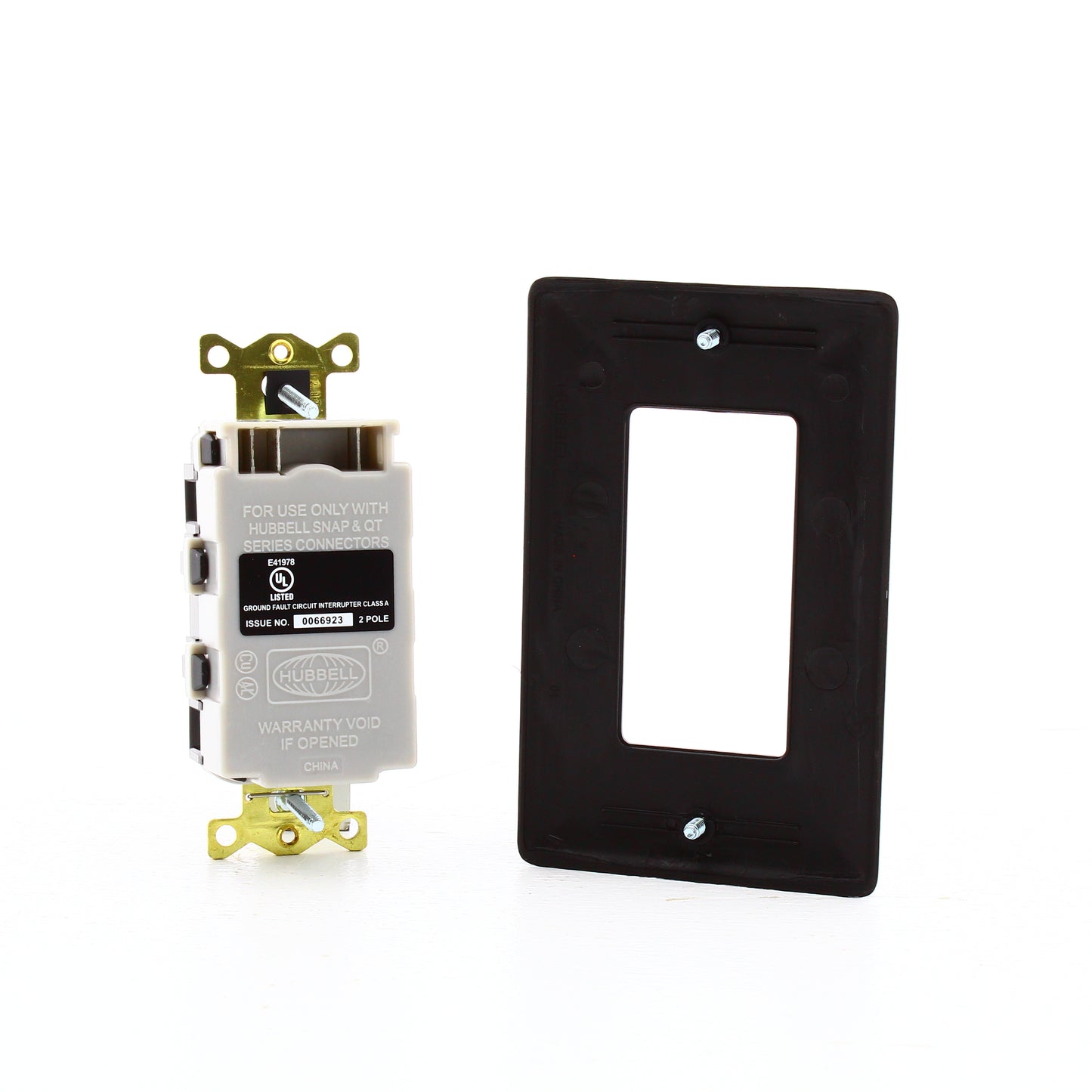 2 Hubbell 15A SnapConnect Black SelfTest Hospital Gfci Receptacles GFRST82SNAPBK