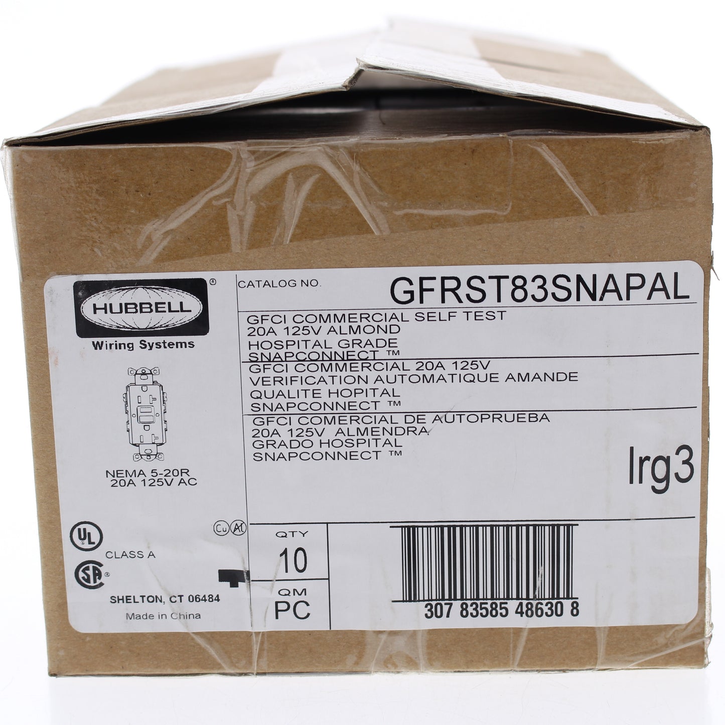 10 Hubbell 20A SnapConnect Almond Self-Testing Hospital Gfci Receptacle Outlets