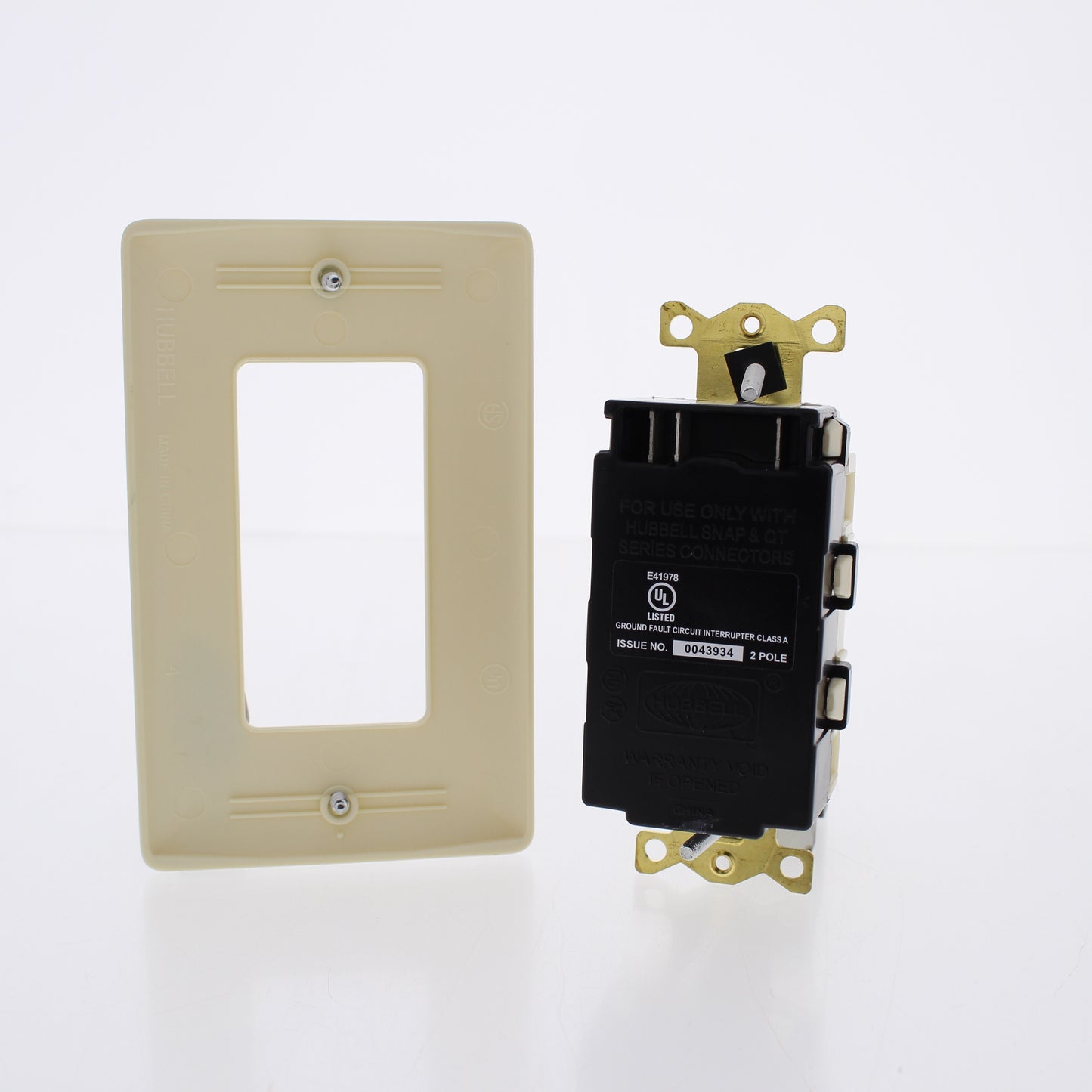 Hubbell GFRST83SNAPAL SnapConnect 20A Almond Self-Test Hospital GFCI Receptacle