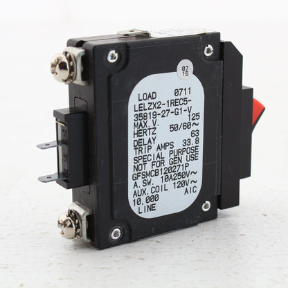 Hubbell Circuit Breaker for Gfci Sensing Module 27A 120VAC 1-Pole GFSMCB120271P