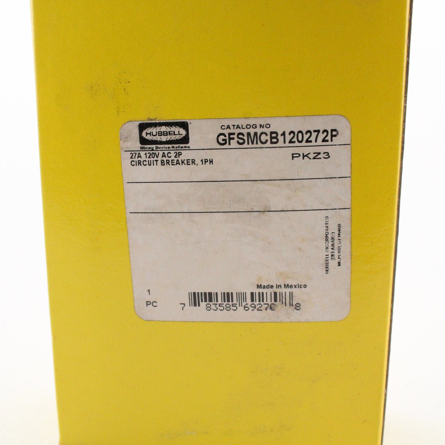 Hubbell Circuit Breaker for Gfci Sensing Module 27A 120VAC 2-Pole GFSMCB120272P