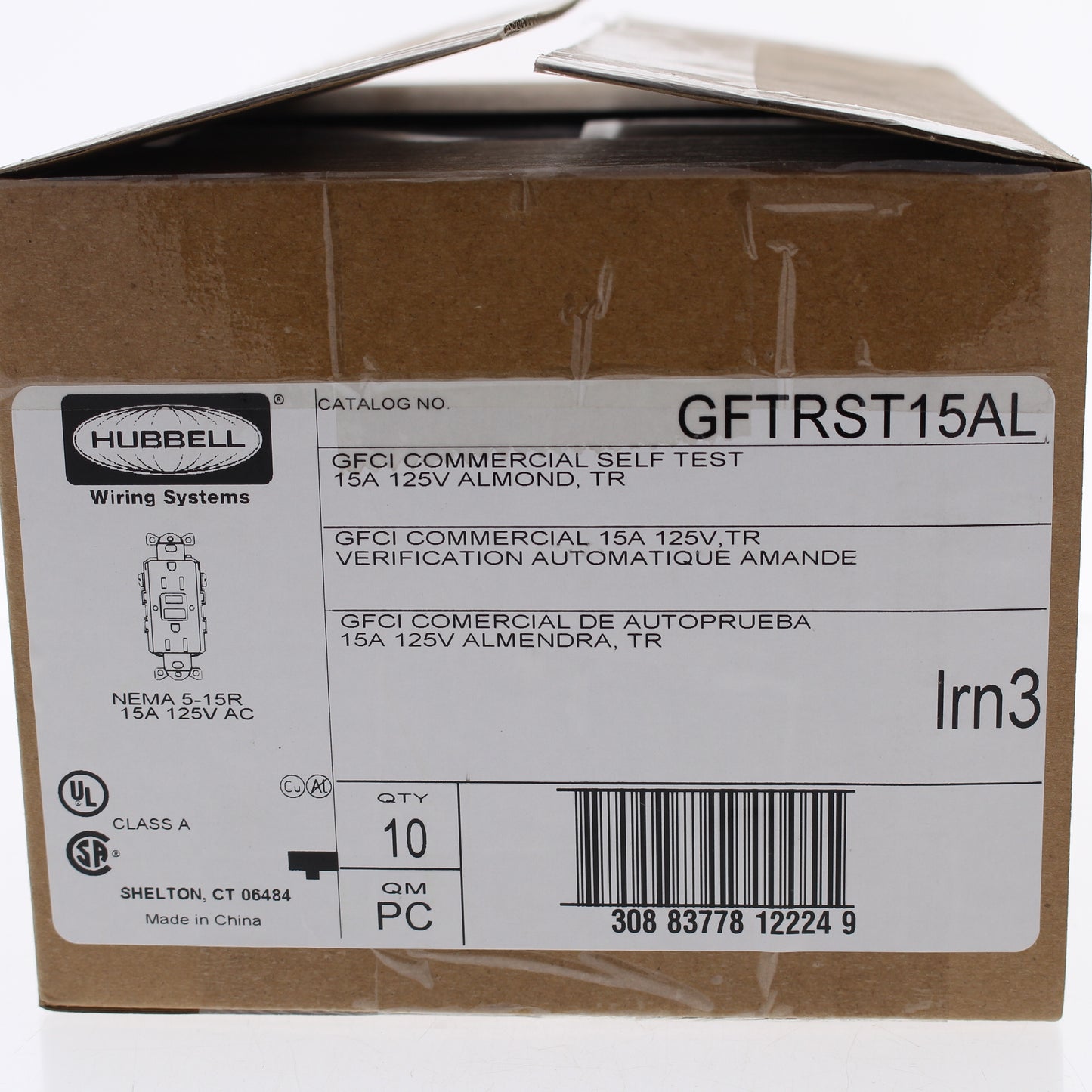 10 Hubbell Almond Self-Testing Tamper Resistant Gfci Receptacles 15A GFTRST15AL