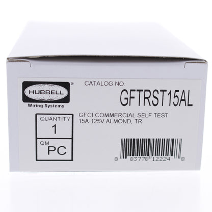 Hubbell Almond Self-Testing Tamper Resistant Gfci Receptacle 15A GFTRST15AL