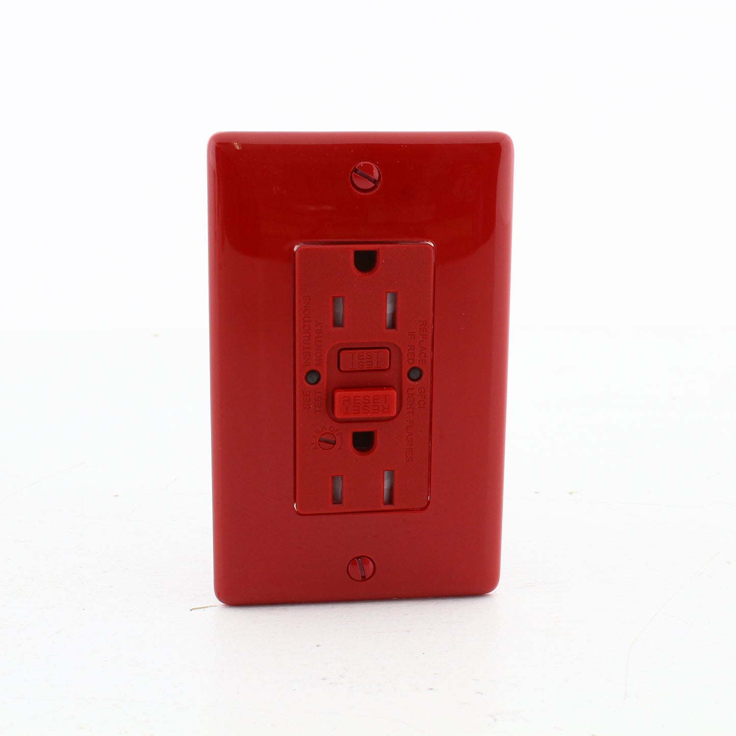 Hubbell GFTRST15RB Red 15A Self-Testing GFCI Tamper Resistant Receptacle w/Alarm