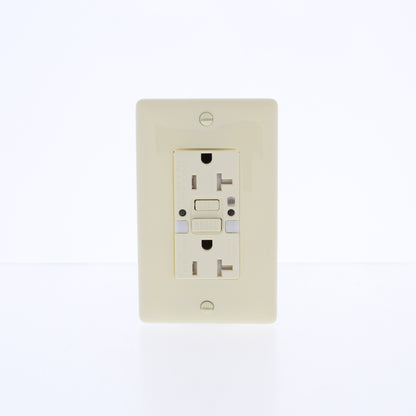 Hubbell GFTRST20ALNL Almond SelfTest GFCI Tamper Resist Outlet Nightlight 10pk