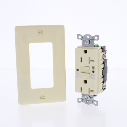 Hubbell GFTRST20ALNL Almond SelfTest GFCI Tamper Resist Outlet Nightlight 10pk