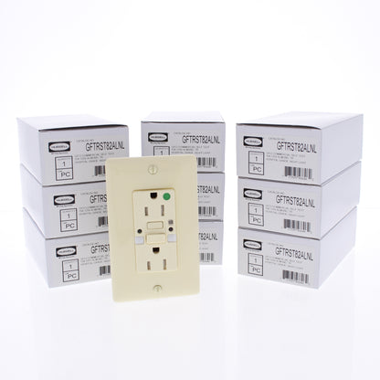 Hubbell GFTRST82ALNL Almond Tamper Hospital Gfci Outlets 15A Nightlight 10-Pack