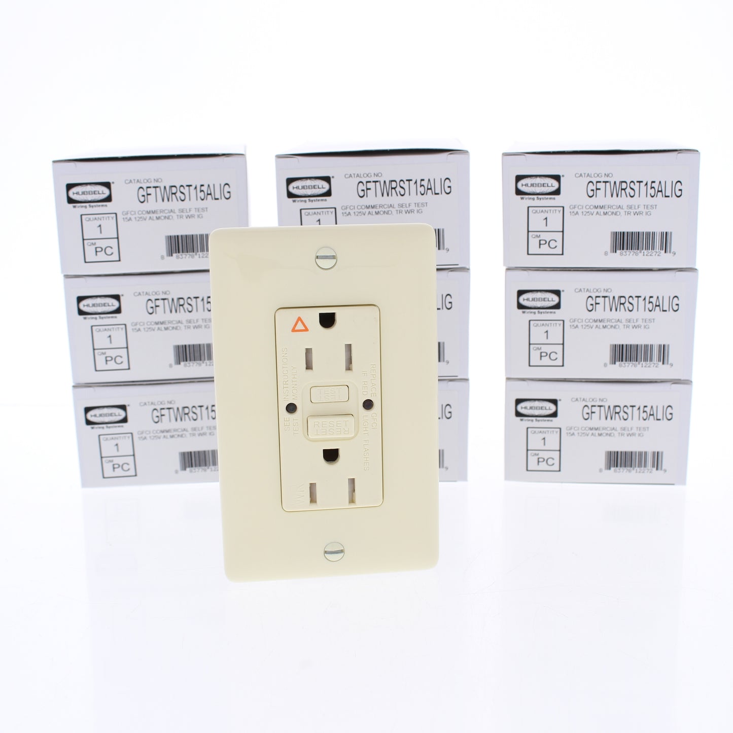 10 Hubbell 15A Almond Iso Ground Self-Test Gfci Weather Tamper Resistant Outlets