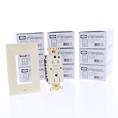 10 Hubbell 15A SnapConnect Self-Test Tamper Weather Hospital Gfci Outlets Almond