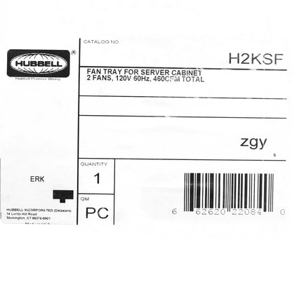 Hubbell H2SCAB Network/Server Cabinet Fan Tray Kit for H2S 460CFM 12.2" x 19.9"