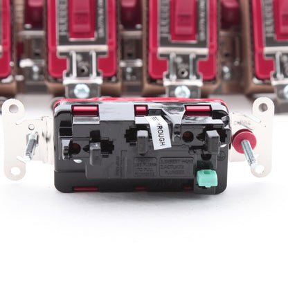 Hubbell Red HBL1211STR 20A Single Pole Toggle Light Switches EdgeConnect� 10pcs