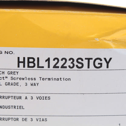 Hubbell Gray HBL1223STGY 20A 3-Way Toggle Light Switches EdgeConnect� 10-pack