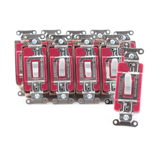 Hubbell Gray HBL1223STGY 20A 3-Way Toggle Light Switches EdgeConnect� 10-pack