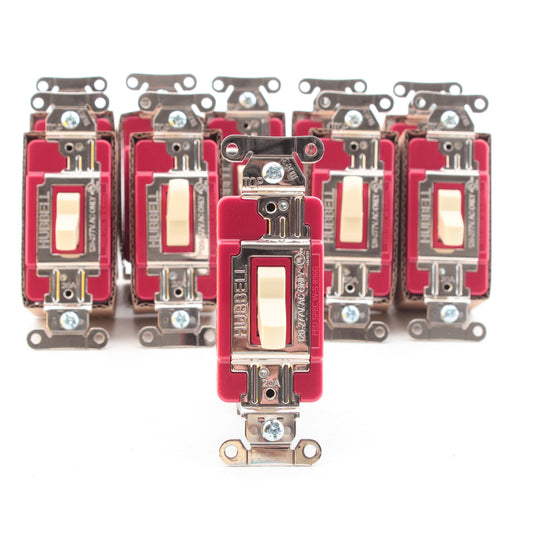 Hubbell Ivory HBL1223STI 20A 3-Way Toggle Light Switches EdgeConnect� 10-pack