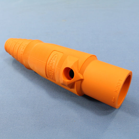 Hubbell-Wiring Replacement Orange Insulgrip Male Body for Cam-Type Lock HBL15MBO