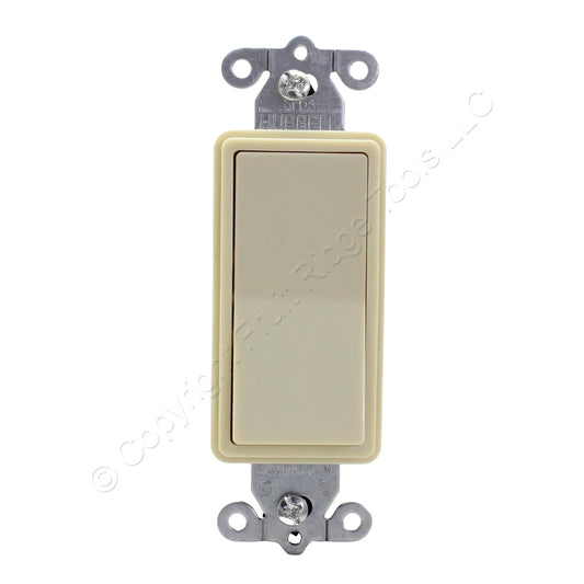 Hubbell HBL2121347I Ivory Decorator Rocker Switch Single Pole 20A 347V SpecGrade