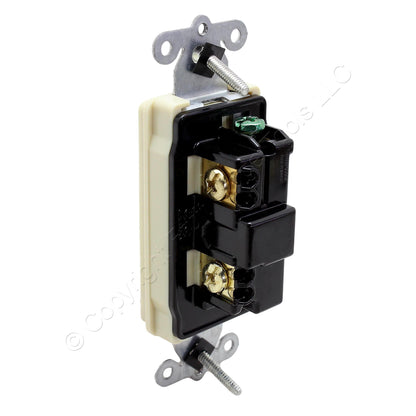 Hubbell HBL2121347I Ivory Decorator Rocker Switch Single Pole 20A 347V SpecGrade