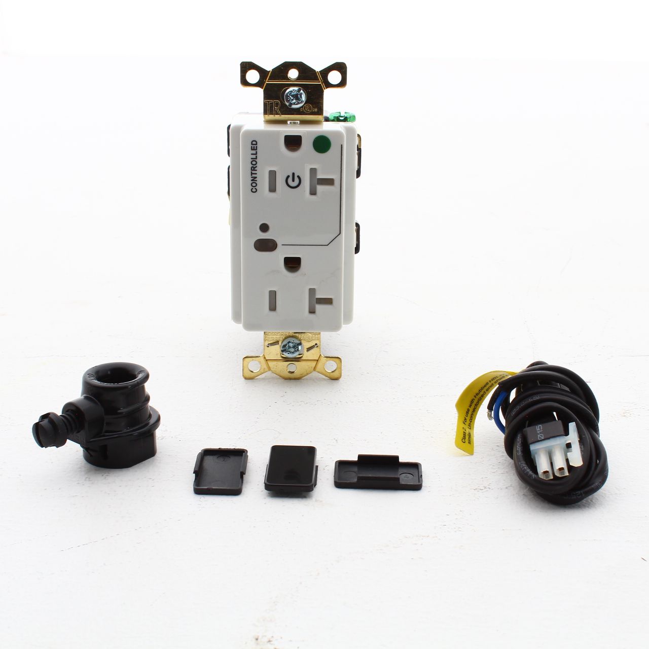 Hubbell White Hospital GR TR 1/2 Controlled Switched Receptacle 20A HBL2182LC1W