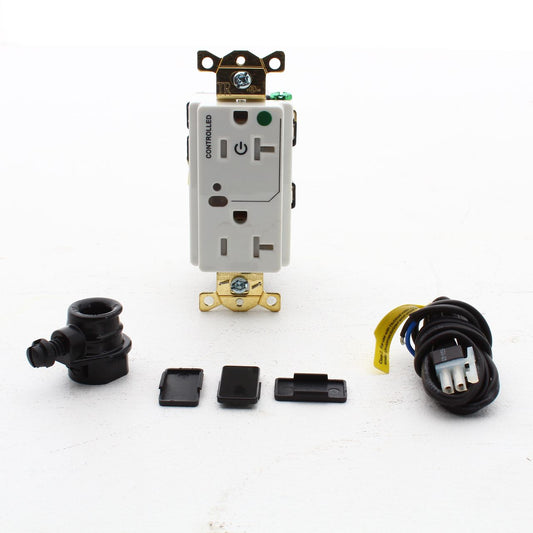 Hubbell White Hospital GR TR 1/2 Controlled Switched Receptacle 20A HBL2182LC1W