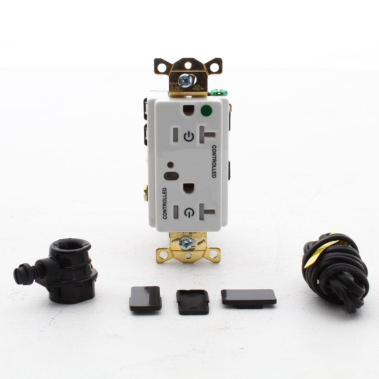Hubbell White Hospital GR TR 2/2 Controlled Switched Receptacle 20A HBL2182LC2W