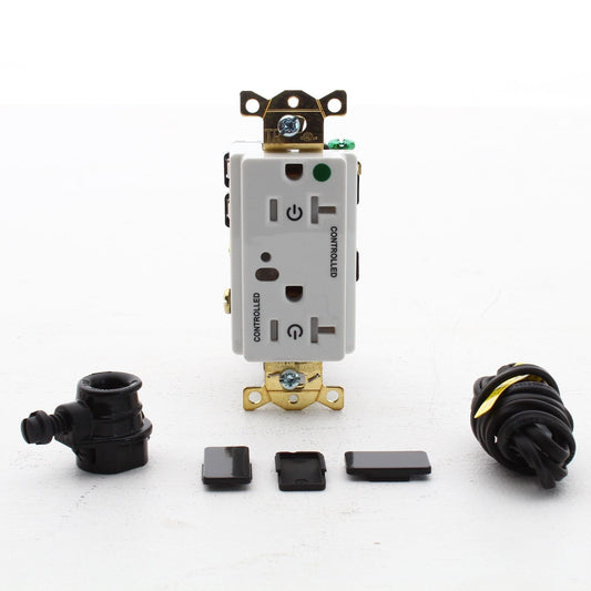 Hubbell White Hospital GR TR 2/2 Controlled Switched Receptacle 20A HBL2182LC2W