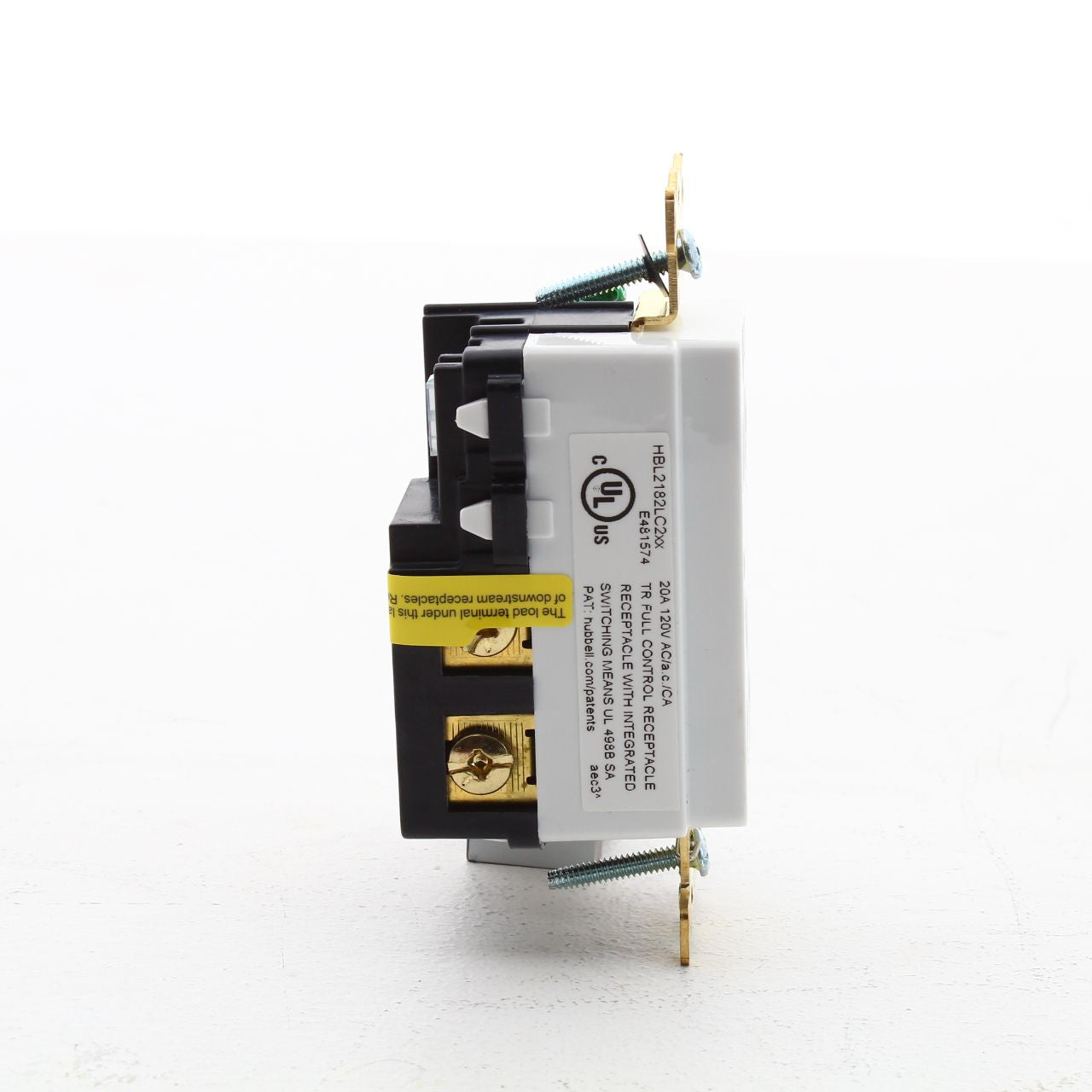 Hubbell White Hospital GR TR 2/2 Controlled Switched Receptacle 20A HBL2182LC2W