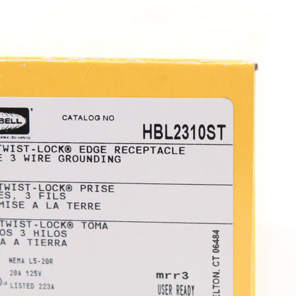 Hubbell EdgeConnect� HBL2310 20A Twist Locking Receptacle Outlet L5-20R 125V