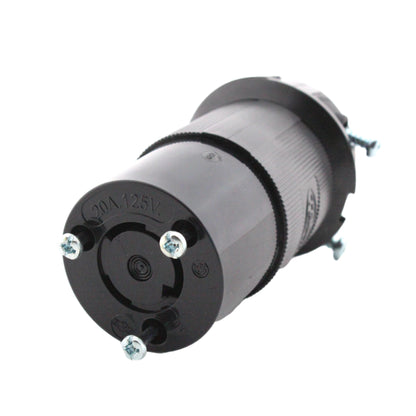 Hubbell HBL2313 All Black 20A Twist Turn Locking Connector Insulgrip L5-20R 125V