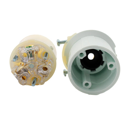Hubbell ALL White Twist Turn Locking Connector Insulgrip L5-20R 20A 125V HBL2313