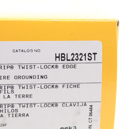 Hubbell HBL2321ST EdgeConnect� 20A Twist Locking Connector Plug NEMA L6-20P 250V