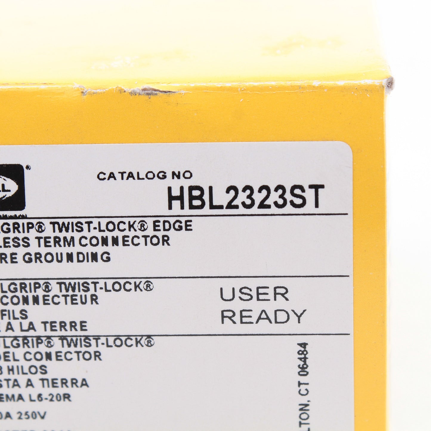 Hubbell EdgeConnect� HBL2323ST 20A Twist Locking Connector Plug NEMA L6-20R 250V