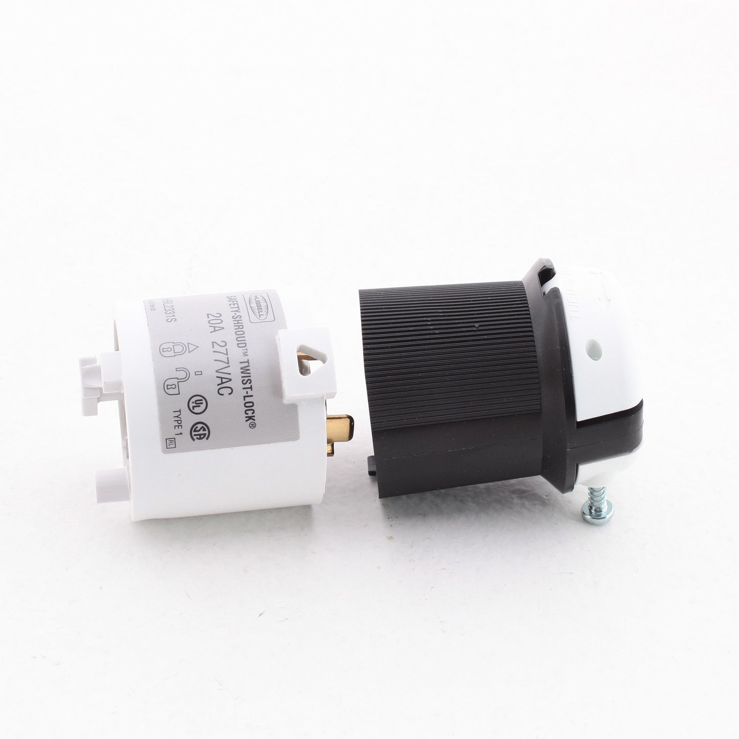 Hubbell HBL2331S 20A Turn Locking Connector Plug w/ Safety Shroud L7-20P 277V