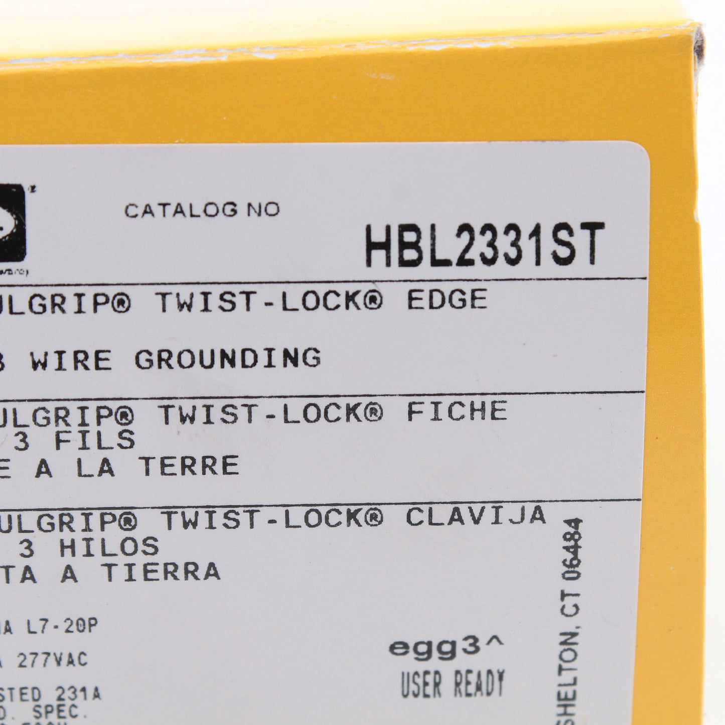 Hubbell EdgeConnect� HBL2331ST 20A Twist Locking Plug Single Phase L7-20P 277V