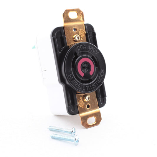 Hubbell EdgeConnect� HBL2340ST 20A Twist Locking Receptacle Outlet L8-20R 480V