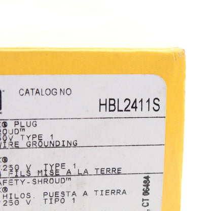 Hubbell HBL2411S 20A Twist Turn Locking Plug w/ Safety Shroud L14-20P 125/250V