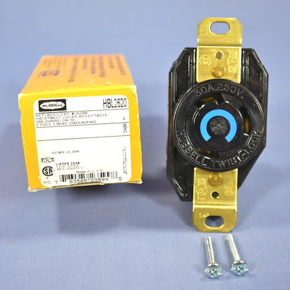 Hubbell L6-30 Locking Receptacle Turn Lock Outlet NEMA L6-30R 30A 250V HBL2620