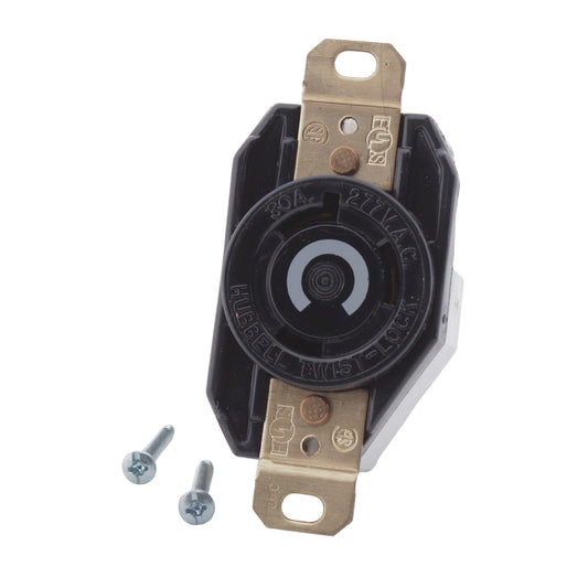 Hubbell HBL2630 30A Twist Turn Locking Receptacle Outlet NEMA L7-30R 277V Flush