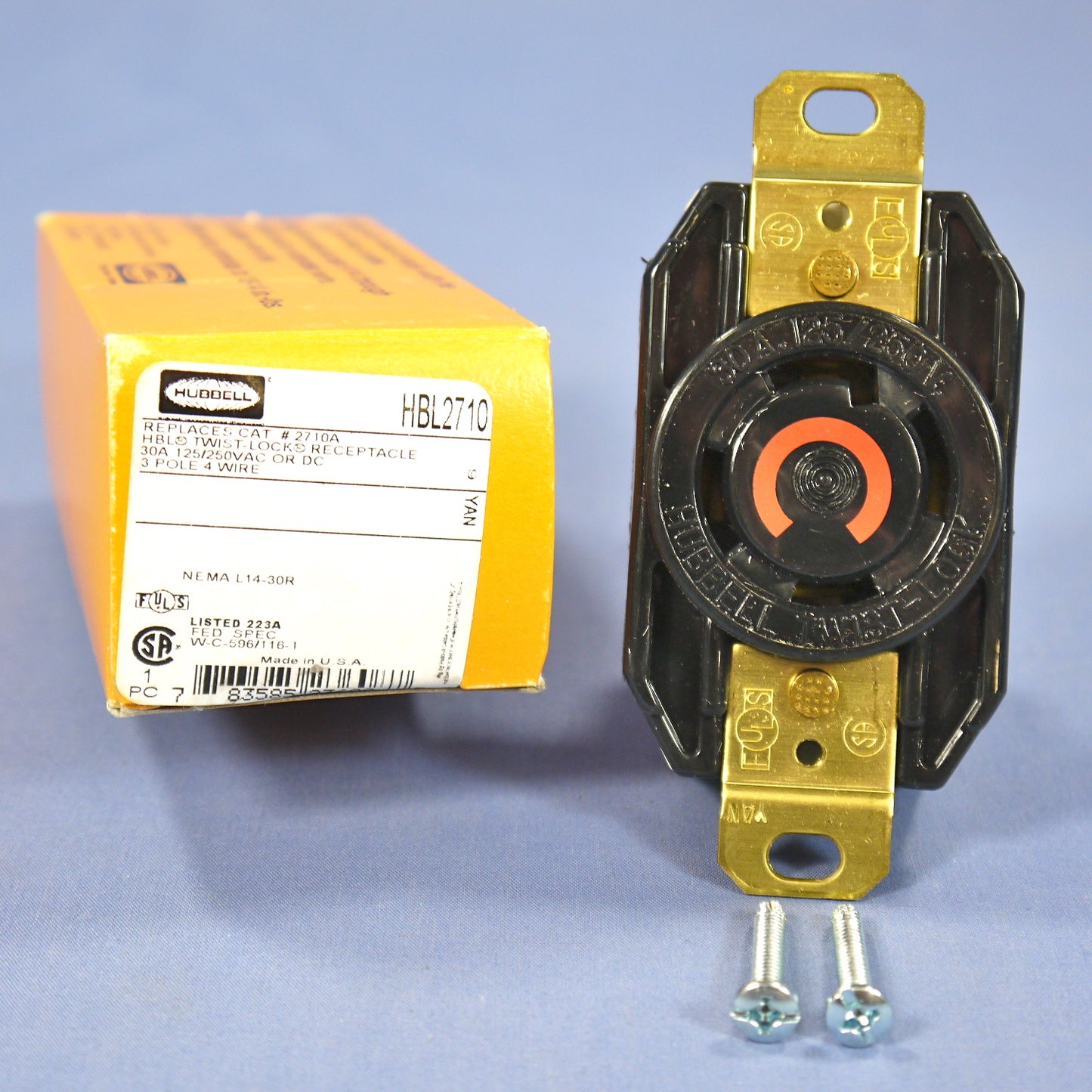 Hubbell HBL2710 Twist Turn Locking Receptacle NEMA L14-30 R Outlet 30A 125/250V