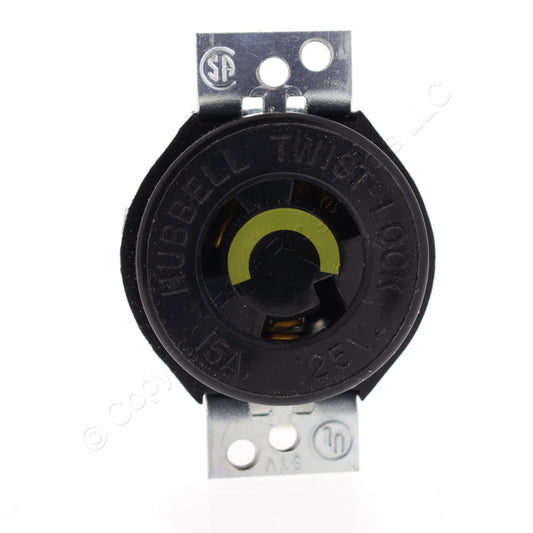 Hubbell Twist Locking Receptacle Outlet Panel Mount L5-15R 15A 125V HBL4713