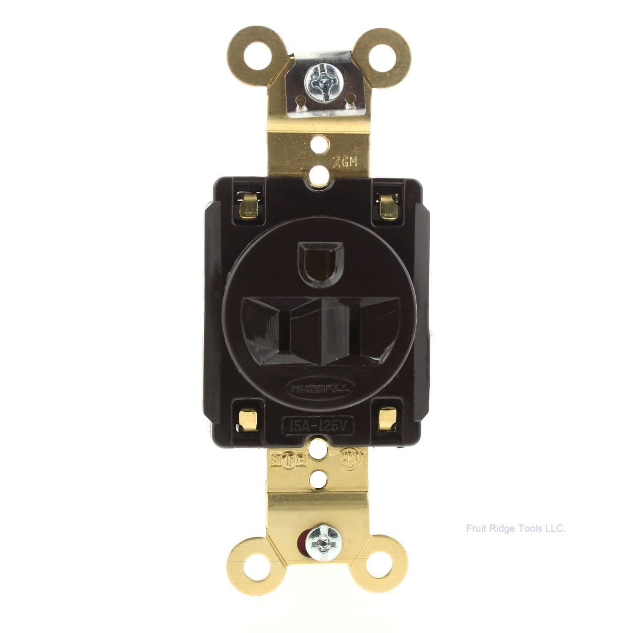 Hubbell Bryant Brown Industrial Single Outlet Receptacle 15A 125V 5-15R HBL5261