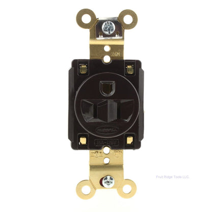 Hubbell Bryant Brown Industrial Single Outlet Receptacle 15A 125V 5-15R HBL5261